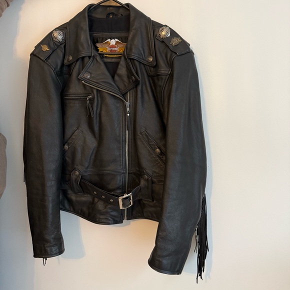 Harley-Davidson Jackets & Blazers - Vintage Harley Davidson Leather Jacket with Fringe Womens size Large